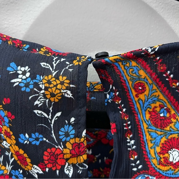 H&M Multi Color Paisley Print Blouse-10 - Picture 7 of 9